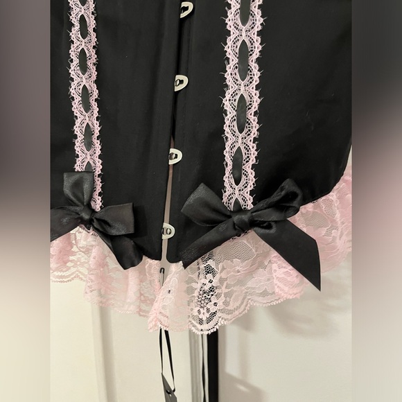 NWT - Widow x Dolls Kill Black & Pink THE CAKE TOPPER BUSTIER TOP - XL - Picture 2 of 11